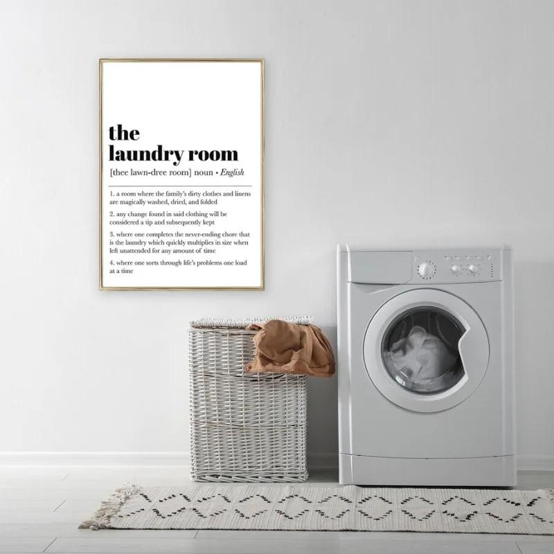 Laundry Room Care Symbols Stain Removal Guide Wall Art Poster Prints Canvas Painting for Funny Bathroom Washroom Quotes Decor