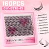 Diy Segmented Single Tuft Of Hair D Curve False Eyelashes 10-16Mm Thick Curled Eyelashes