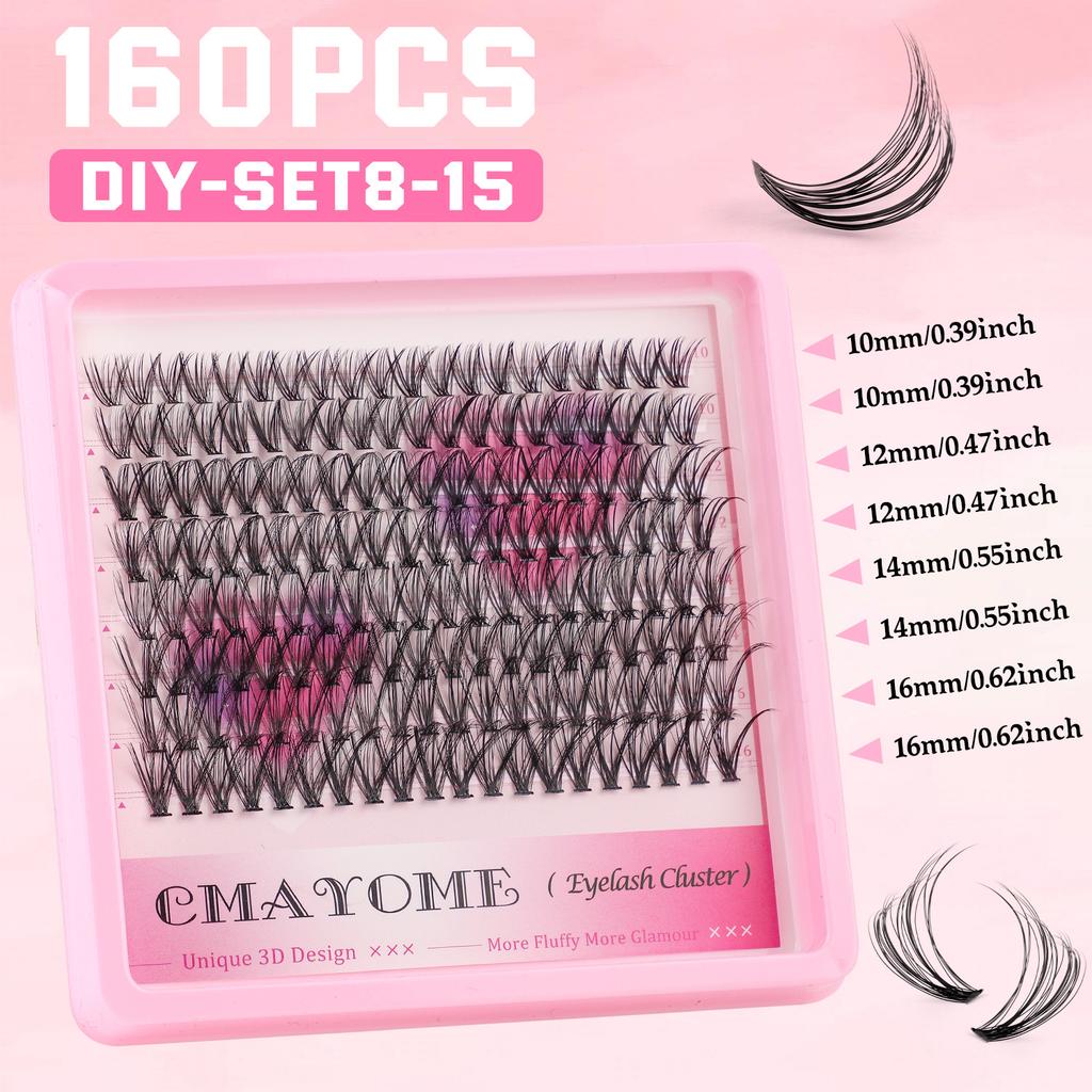 Diy Segmented Single Tuft Of Hair D Curve False Eyelashes 10-16Mm Thick Curled Eyelashes