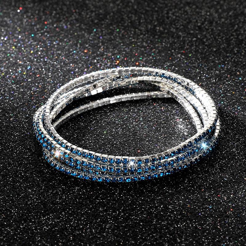 Diamond Elastic Bracelet 2mm Single Row Color Rhinestone Bracelet Women's Bracelet Women's Grab Chain Full Diamond Jewelry