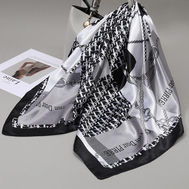 90 Square Scarves, Silk Scarves, Women's New Spring and Summer High-end Sense Versatile, Thin Scarves, Shawls Outside