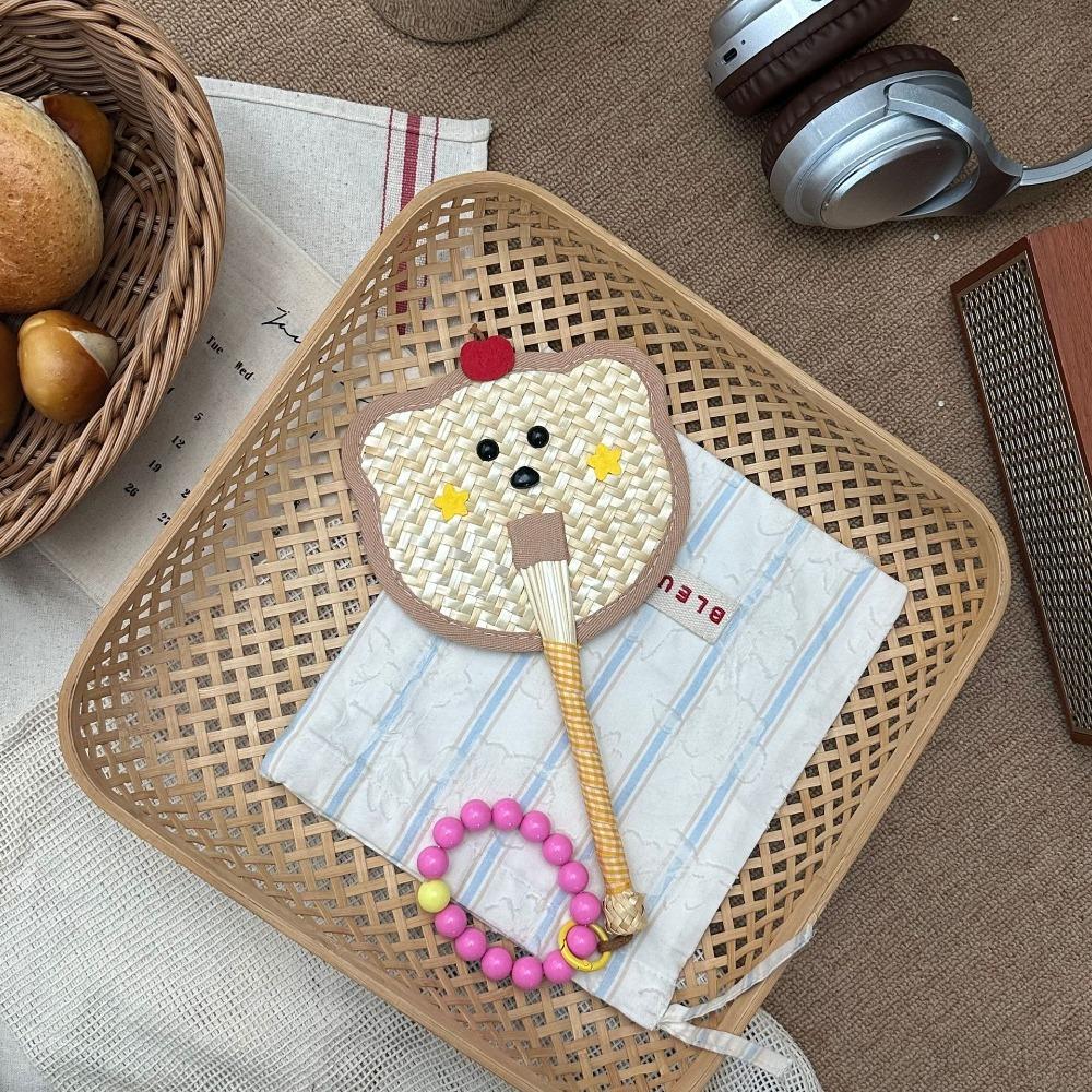 Hand-cranked Pu Fan Bamboo Handheld Fan Portable Bamboo Weaving Fan Home Decor