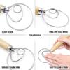 New Stainless Steel Dough Blender Wooden Handle Coil Design Flour Blender Ergonomic Dough Whisk Kitchen Baking