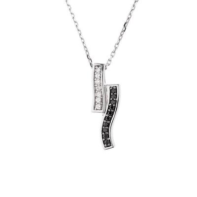 Necklace - Damia - Rhodium-plated 925 Sterling Silver - Zirconium Oxide - Length 42 Cm - Women