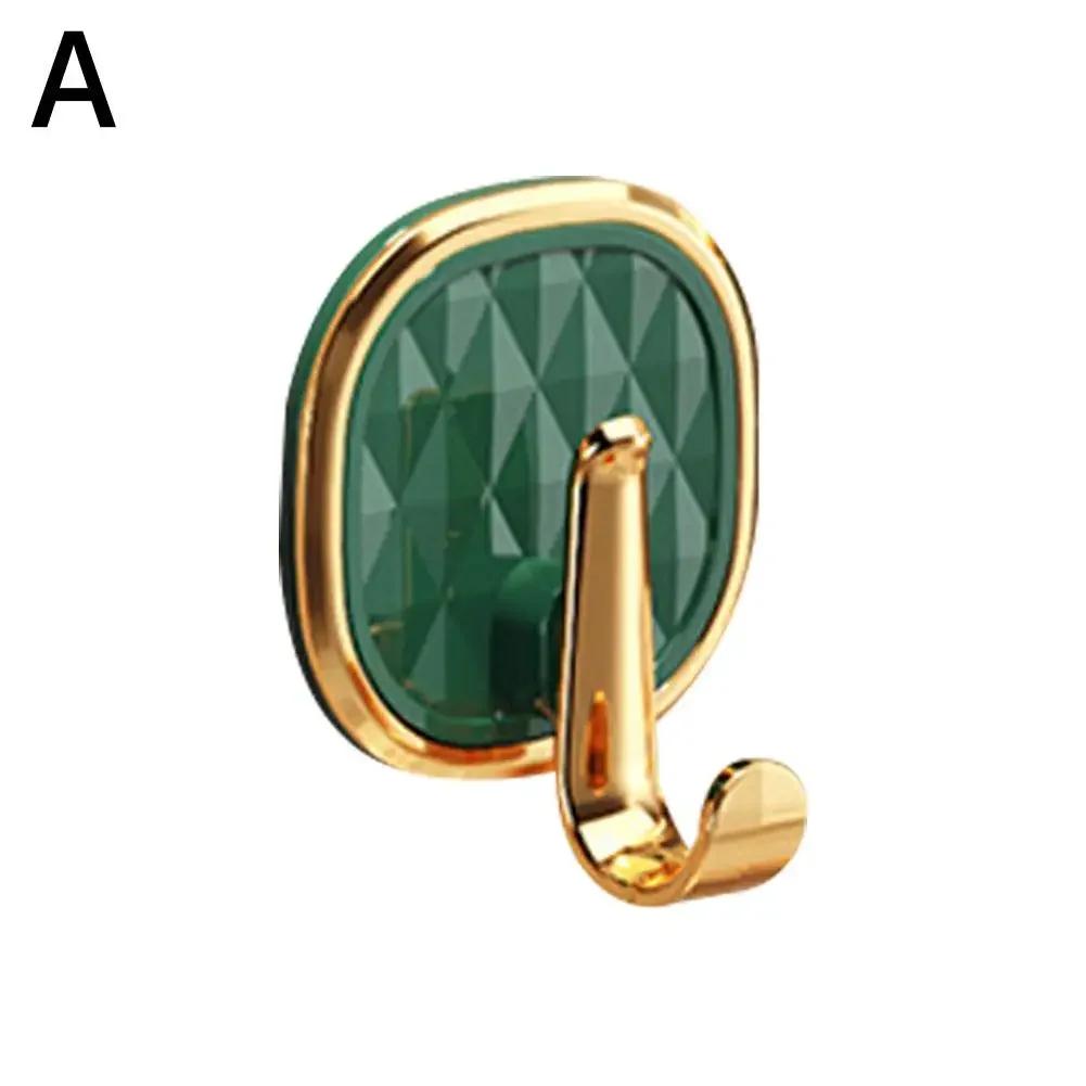 1pcs Luxury Punch-Free Wall Hooks Strong Sticky Coat Clothes Door Towel Bag Kitchen Organizer Hanger Key Easy Install Rack