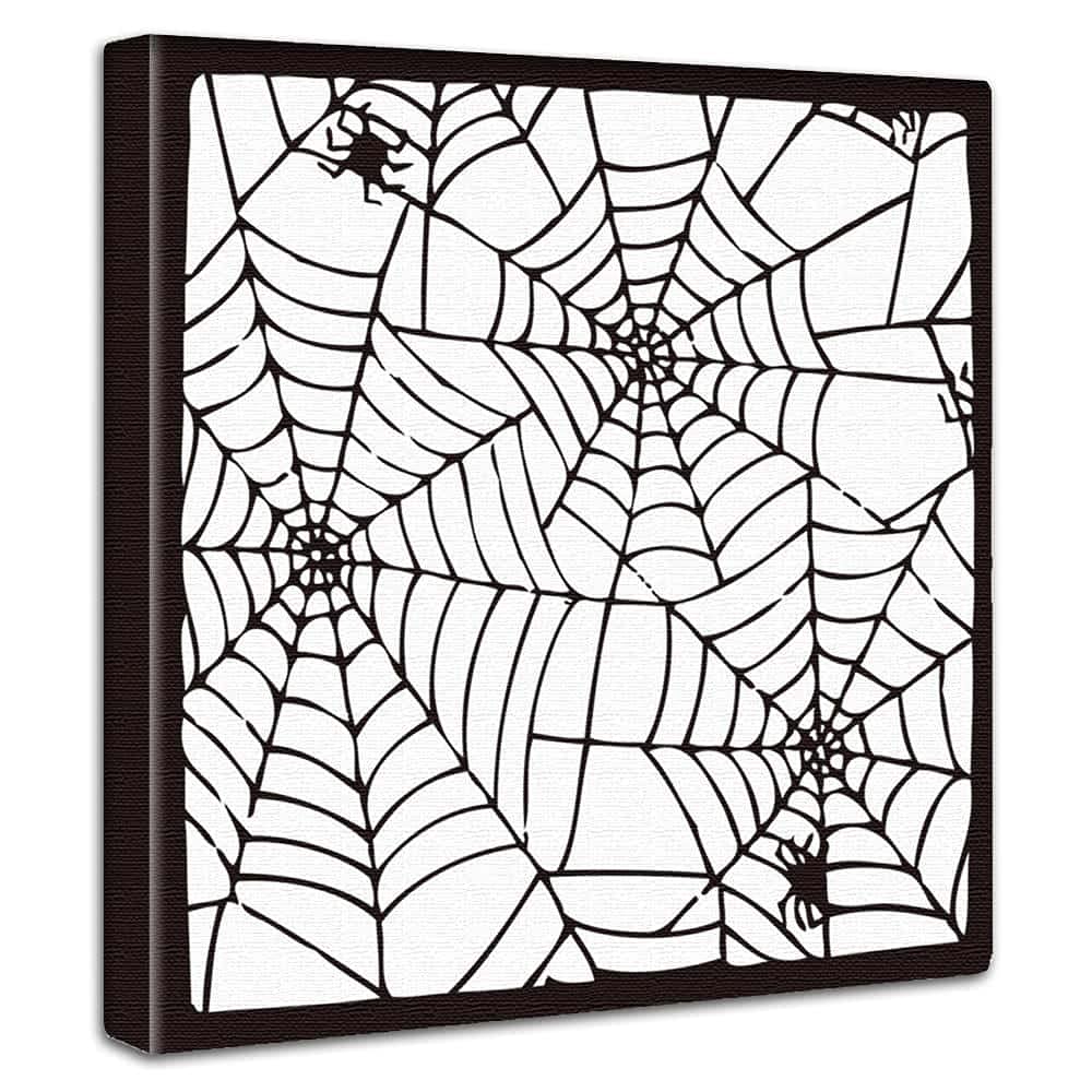 Lib Art Panel 100cm Spider Design Canvas Fabric Wooden Frame Lightweight Modern Interior Decor