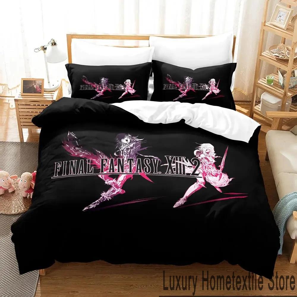 3D Print Anime Game FINAL FANTASY XIII-2 Bedding Set Boys Girls Twin Queen King Size Duvet Cover Pillowcase Bed Boys Adult
