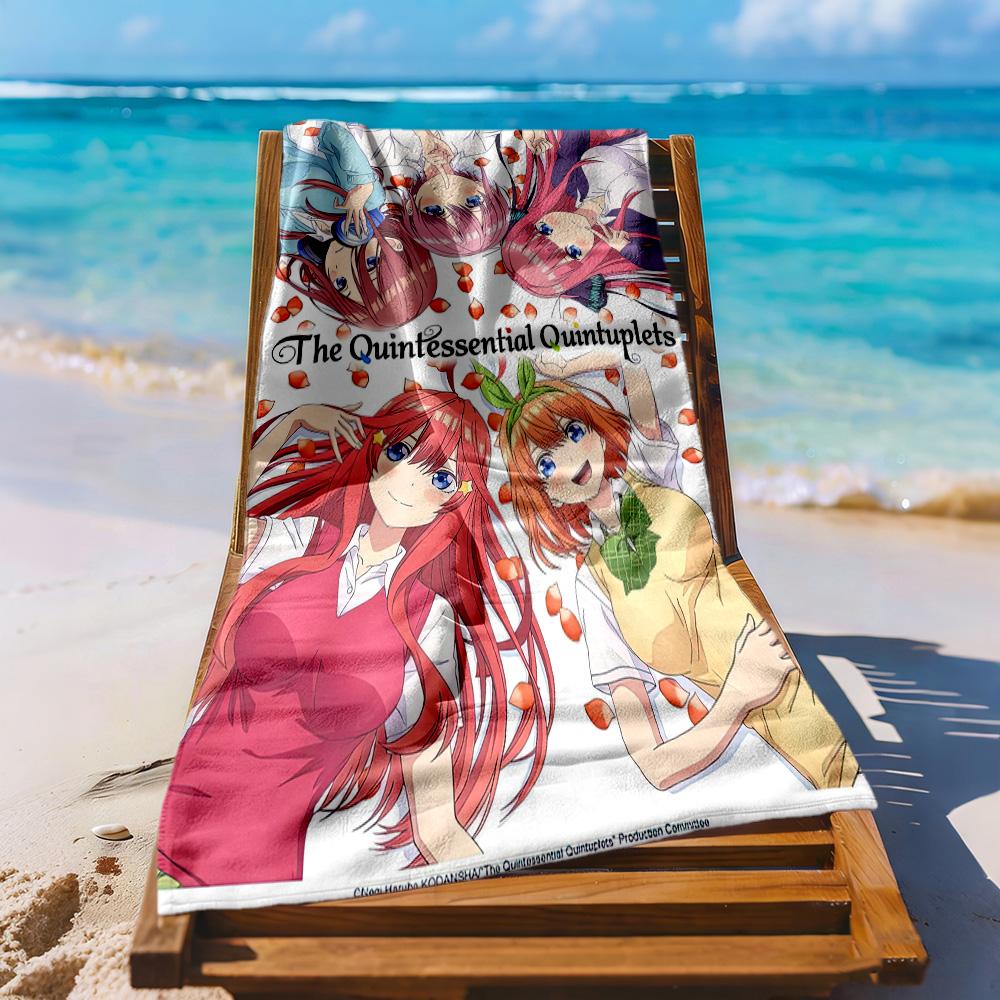 Quintessential Quintuplets2 Beach Towel Super Soft Microfiber Quickdry Fabric Comfortable Lightweight Perfect for Traveling Yoga Camping and Swimming
