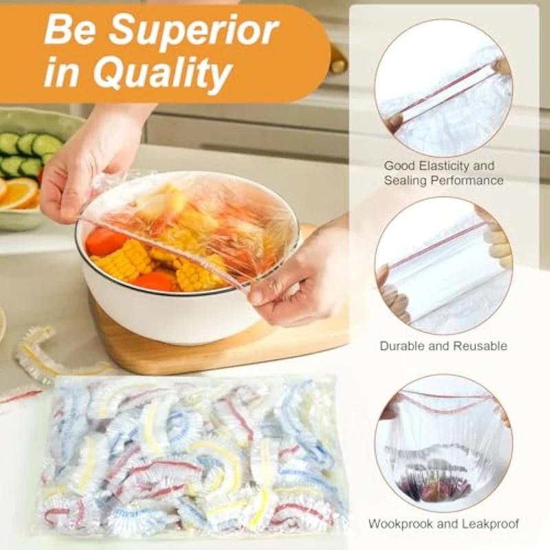 Elastic Food Freshness Packaging-Stretchable,Transparent Plate Cover,for Kitchen,Home,Restaurant,Picnic,Dustproof Reusable
