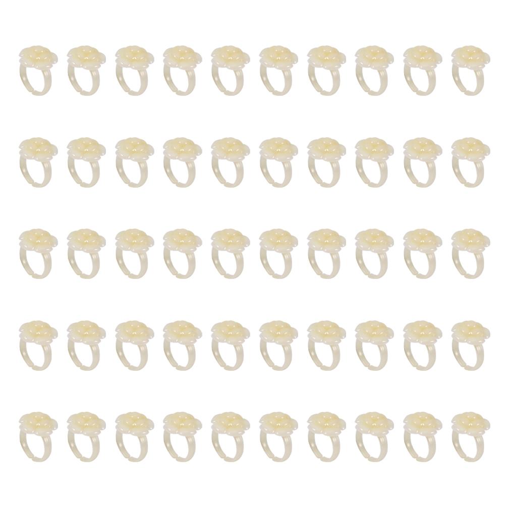 

50 шт./набор Кольцо для образцов лака для ногтей Цветок Бабочка Маникюр Накладной типс Полировка Гель Цвет Дисплей Инструмент Beige Flower