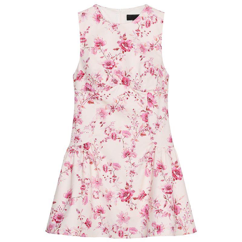 Zaprha 2025 New Style Pink Poplin Flower Print Age-Reducing Jumpsuit Dress Slim Looking 2542026