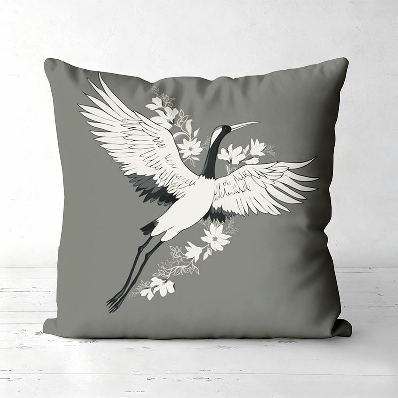 

Cranes Flying Pillows In Different Color And Pattern Polyester pillowcase, sofa decorative cushion cov Headboard Pillow 45x45cm