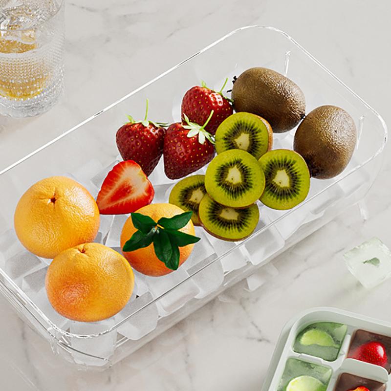 Forma na 18/32 kostek ledu s víkem, lopatkou a úložným boxem, vyjmutí jedním kliknutím, výrobník ledu, DIY, koktejlové nástroje na whisky