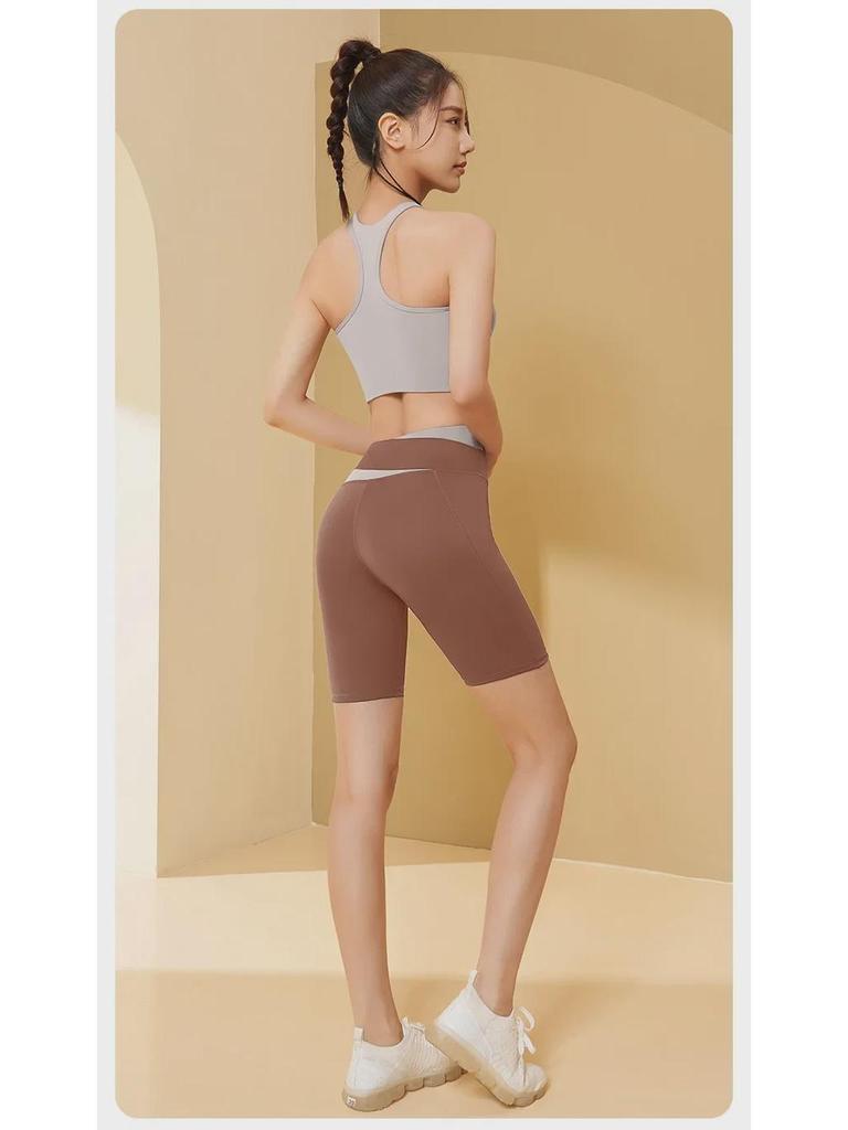 Peach Seamless Sports Suit: Slimming, Shaping, Yoga & Running Outfit for Women