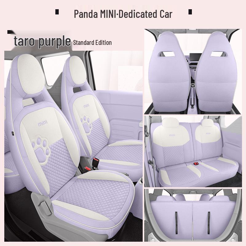 Panda Mini Linen Full Coverage Car Seat Cushion for All Seasons