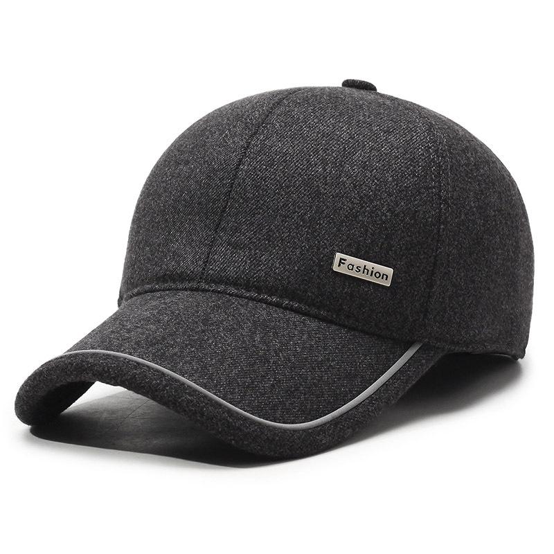 Baseball Cap Middle-Aged And Elderly Men'S Warm And Velvet Cap, Sunshade And Sun Protection, Simple And Fashionable Cap.