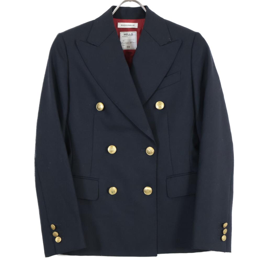 MADISON BLUE Marineblau MB181-1009 6-Knopf Doppelblazer Jacke Jacke OO Marineblau Gebraucht