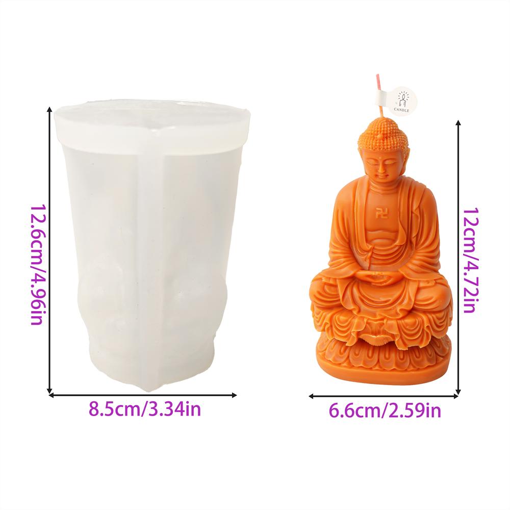 Molde de Silicona de Buda de Gran Tamaño Moldes para Cera de Velas Molde de Resina Yeso Hormigón Molde Decoraciones para el Hogar Jardín Molde Artesanal