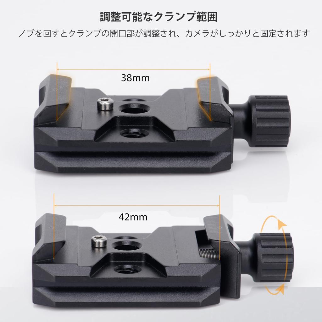 Koolehaoda Quick Release Plate Clamp Camera Mount Arca Swiss QR Clamp Adapter with Screw Compatible with DSLR Ball Monopods 3/8" & 1/4" Holes,
