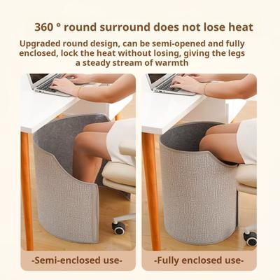 Under Desk Foot Warmer Portable Personal Space Heater Fully Enclosed Heating Quiet Leg Warmer for Winter Office Home Use