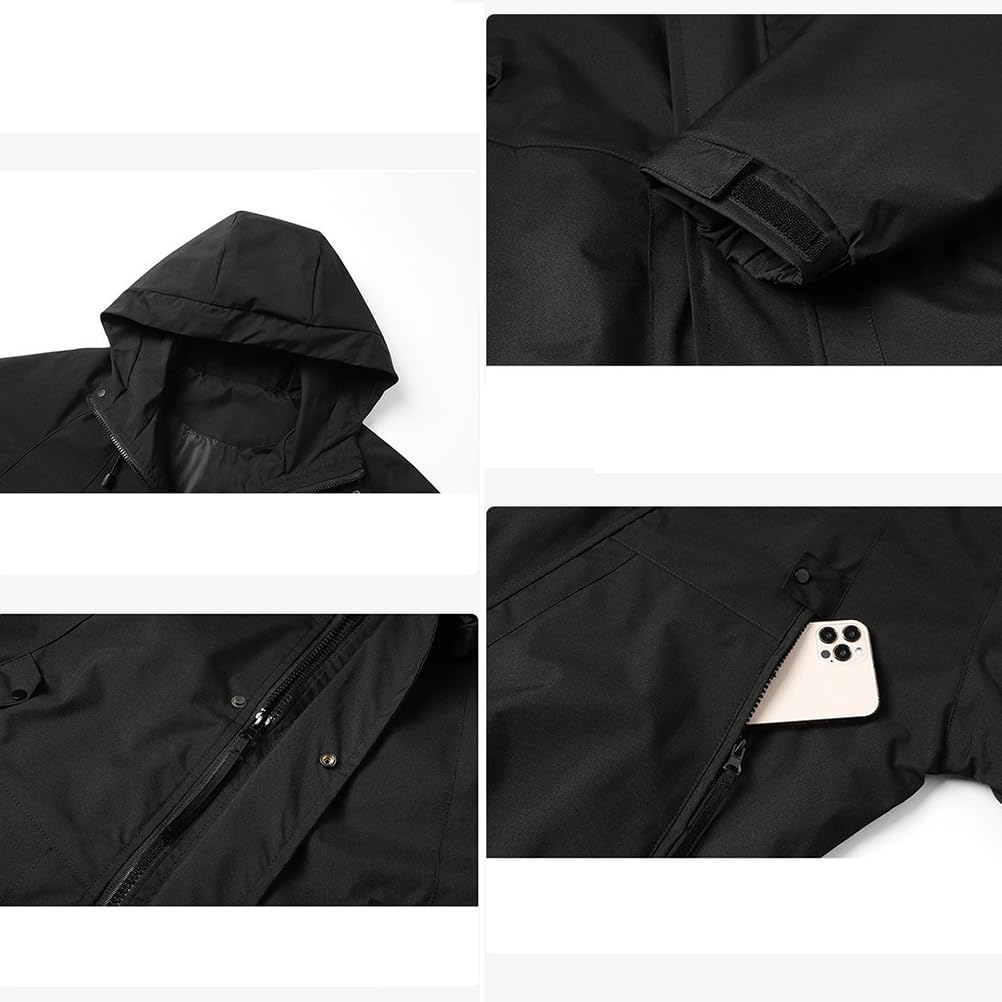Anzn Mountain Lightweight and and Hooded Anorak Jacket for Fall and Perfect for and Hiking Size 2XL Men's Parka, Thin, Water-Repellent Windproof,