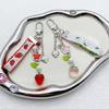 Sweet Ribbon Strawberry Keychain Pendant Cute Decoration Pendant Bone Charm