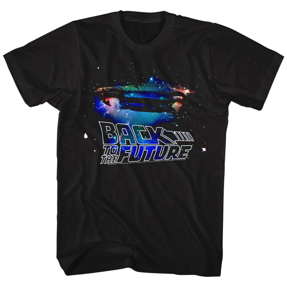 Back To The Future Movie Chromium Color DeLorean In Space Men T Shirt S