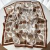 Luxury Floral Square Silk Scarf For Women Print Neck Shawl Warps Elegant Neckerchief Bandanas Hijab Soft Stain Ladies Scarf
