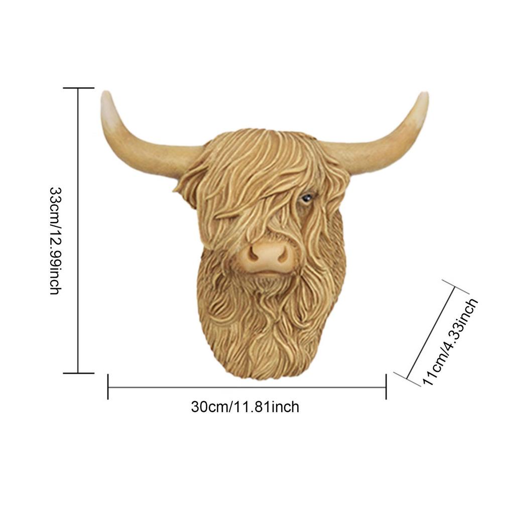 Highland Cow Decor Cute Wall Mounted Decoration for Garden Fence Living Room