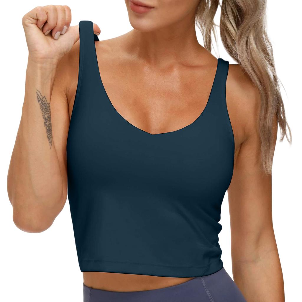 Women's Sports Bra Vest Without Steel Ring, Chest Cushion, Wide Shoulder Strap, Running Top