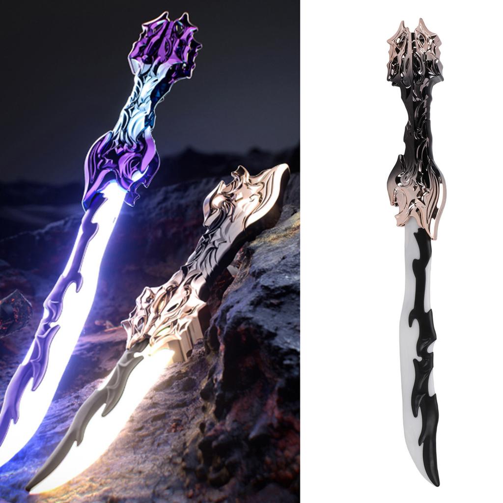 Light Up Sword Foldable Rechargble Color Changing LED Light Up Sword Toy with Sound Effect