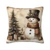 Christmas Snowman Pillow Case Cushion Cover Square Graphic Pillow Cover Kawaii Pillowcases For Sofa Home Decorative