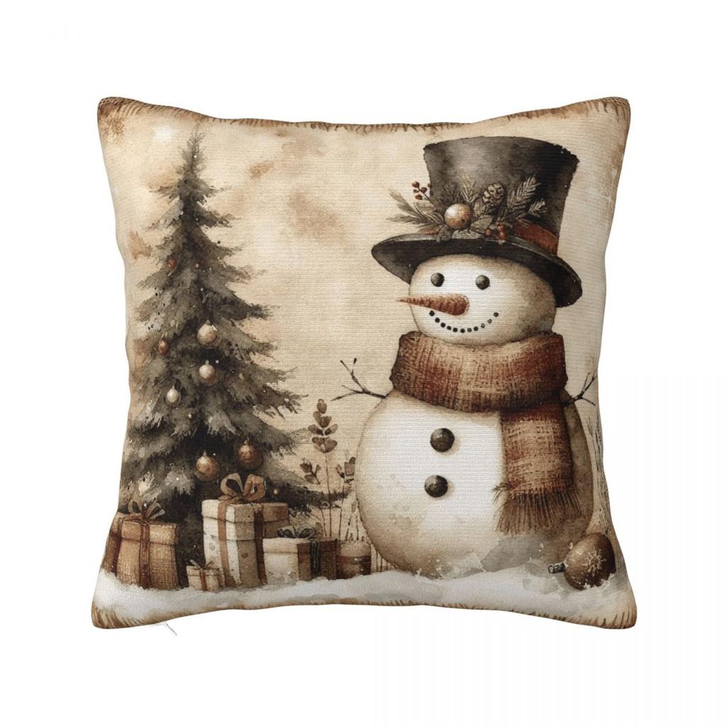 Christmas Snowman Pillow Case Cushion Cover Square Graphic Pillow Cover Kawaii Pillowcases For Sofa Home Decorative