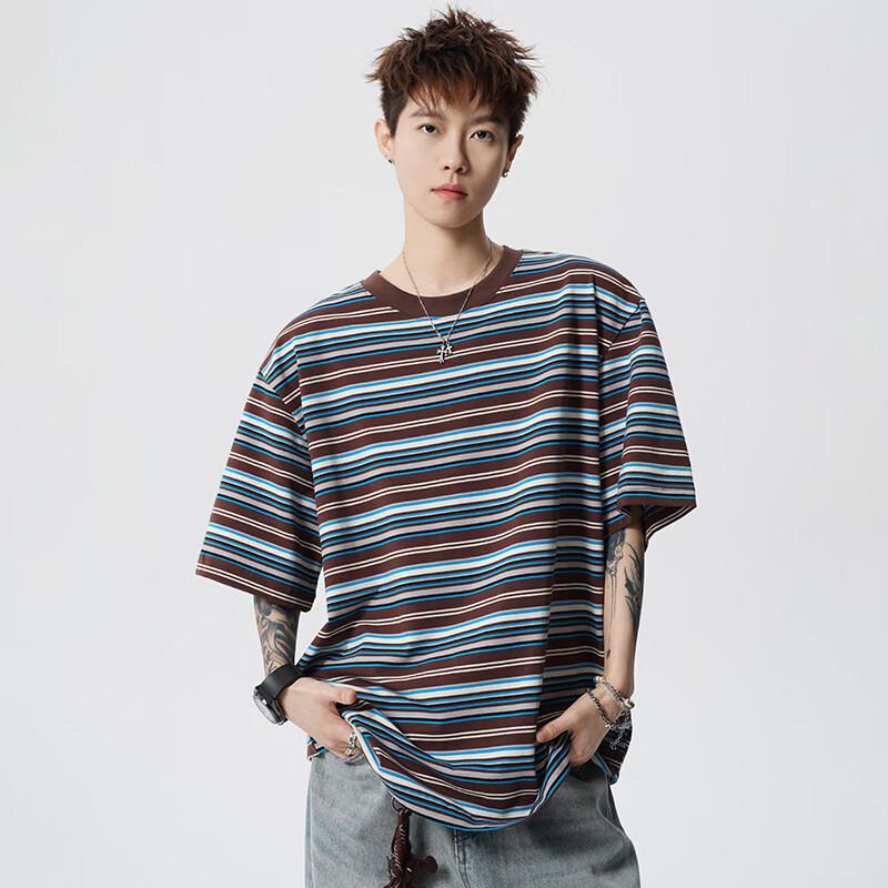 Playboy Men s Striped 95% Cotton Mid-Sleeve T-Shirt XL
