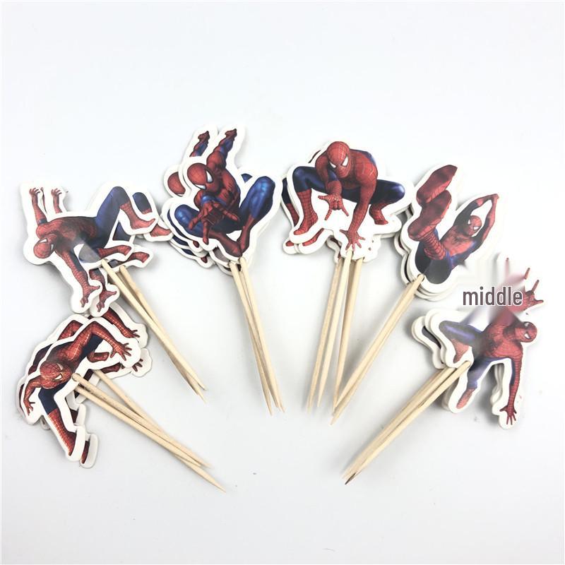 Spider-Man Cake Figurine, Cartoon Toy Baking Accessory for Boys' Birthday Desserts