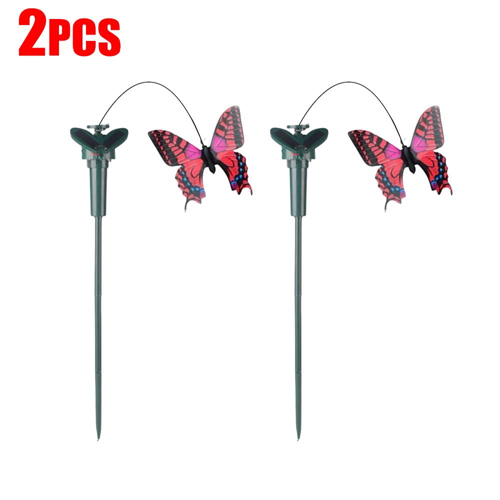 1-5Pcs Solar Powered Flying Wobble Fluttering Butterfly Ornament Cute Animal Solar Flying Butterfly Decor Yard Outdoor Decor