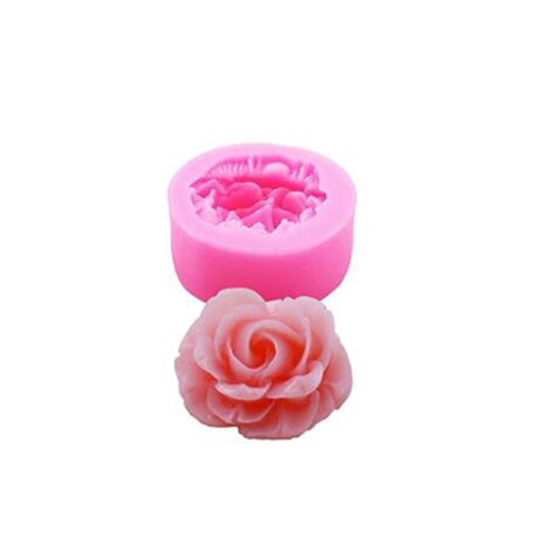 6pcs Creative Flower Rose Peony Rose Sugar Soft Clay Gypsum Cake Modeling Bean Paste Cake Silicone Mold Home Decoration Ornament