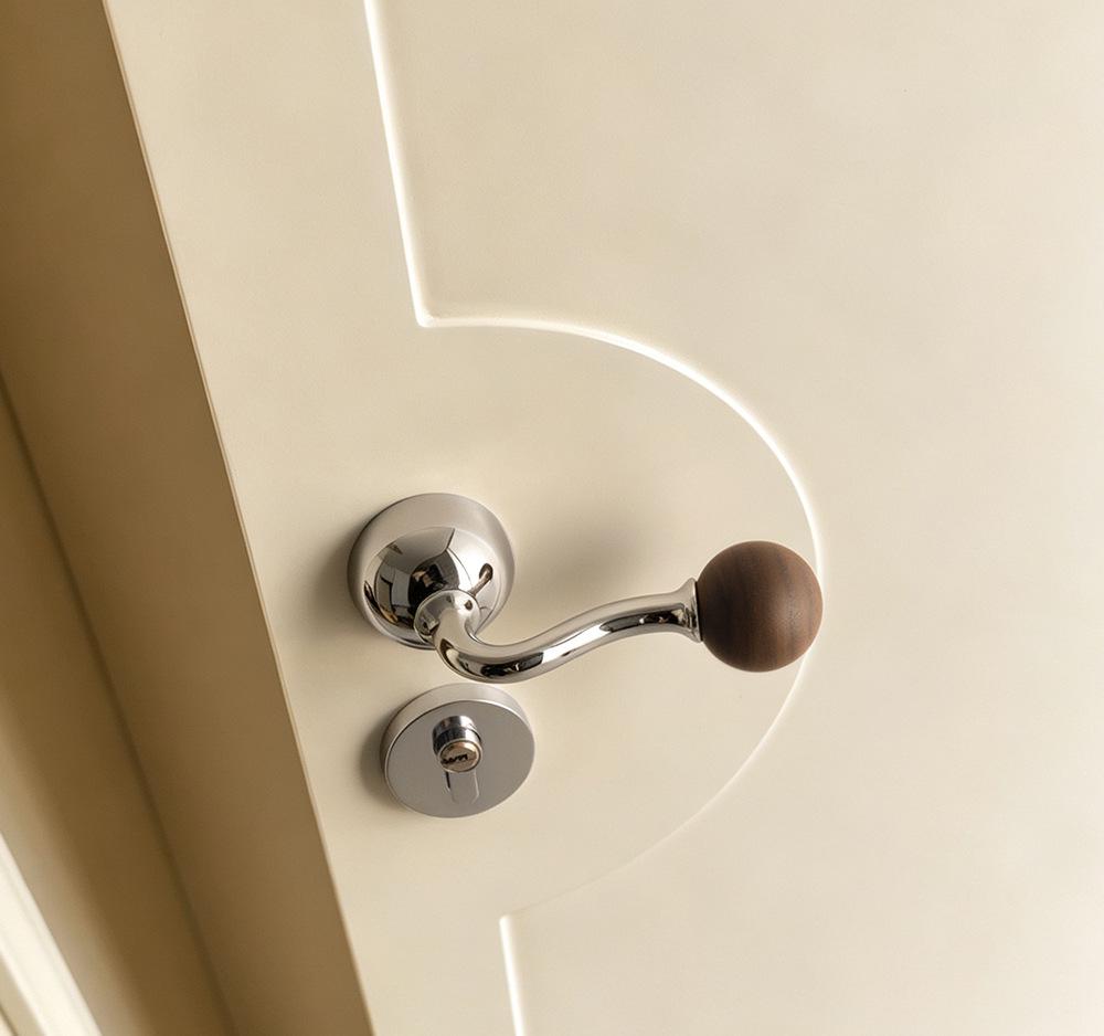 Bureau White Travertine Magnetic Silent Door Handle for Modern Luxury Bedrooms