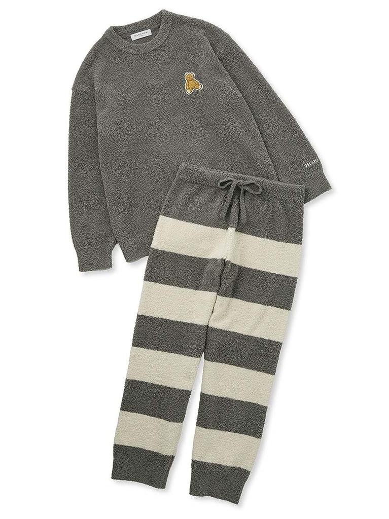 gelato pique Baby Moco Bear Pullover Long Pants Set Gray To One-Point & (PHNT249100) Men's (Exclusive Retailers)