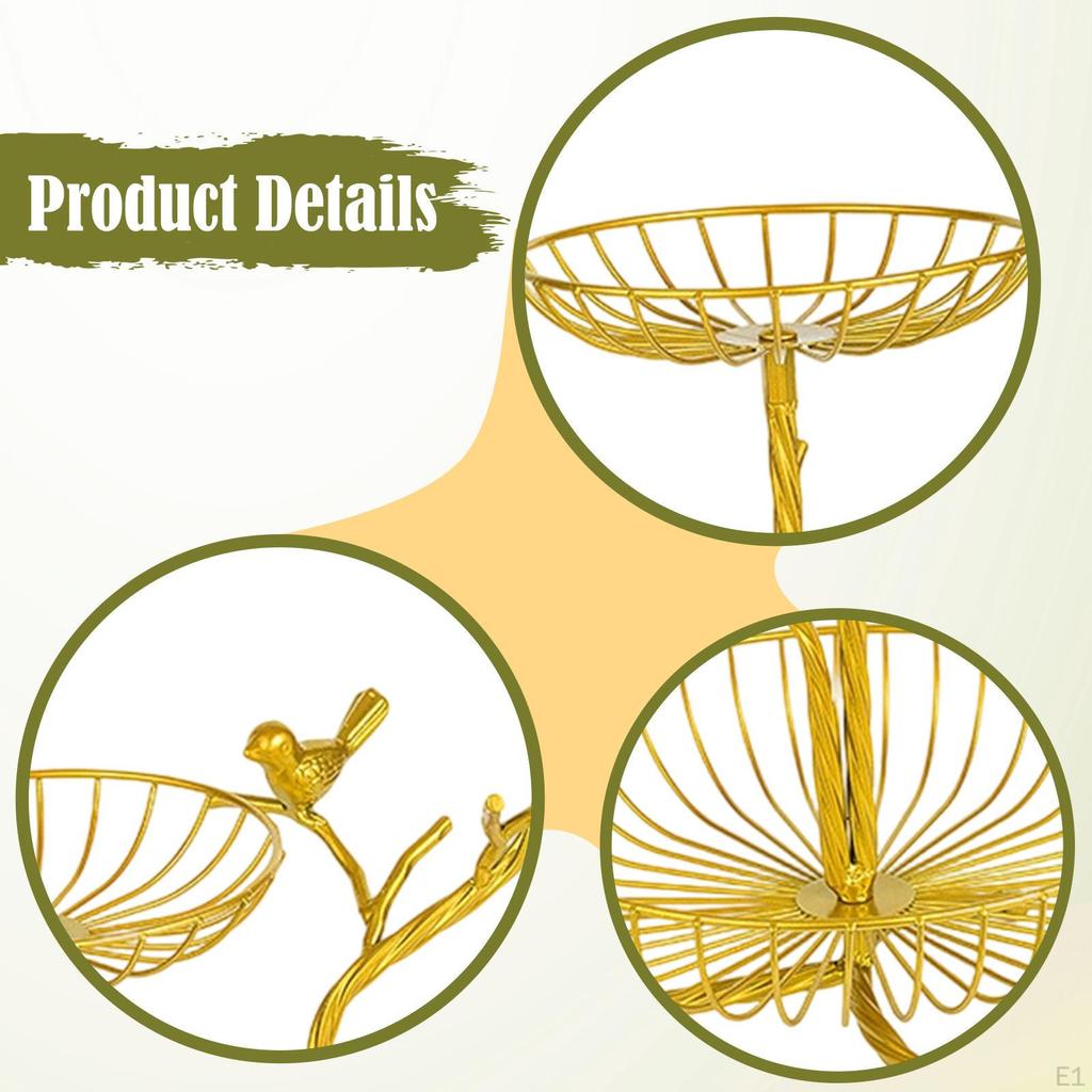 3 Tier Fruit Basket Holder Tiered Snack Display Stand, Container Table Centerpiece Decorative