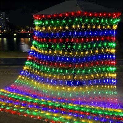 3X2M 200 LED Pink Purple LED Net Light Outdoor Christmas Net Mesh Light Curtain Fairy String Light for Party Holiday Decor