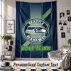 Wandbehang mit individuellem Namen & Text, Seattle Seahawks Dekorationstuch für das Schlafzimmer