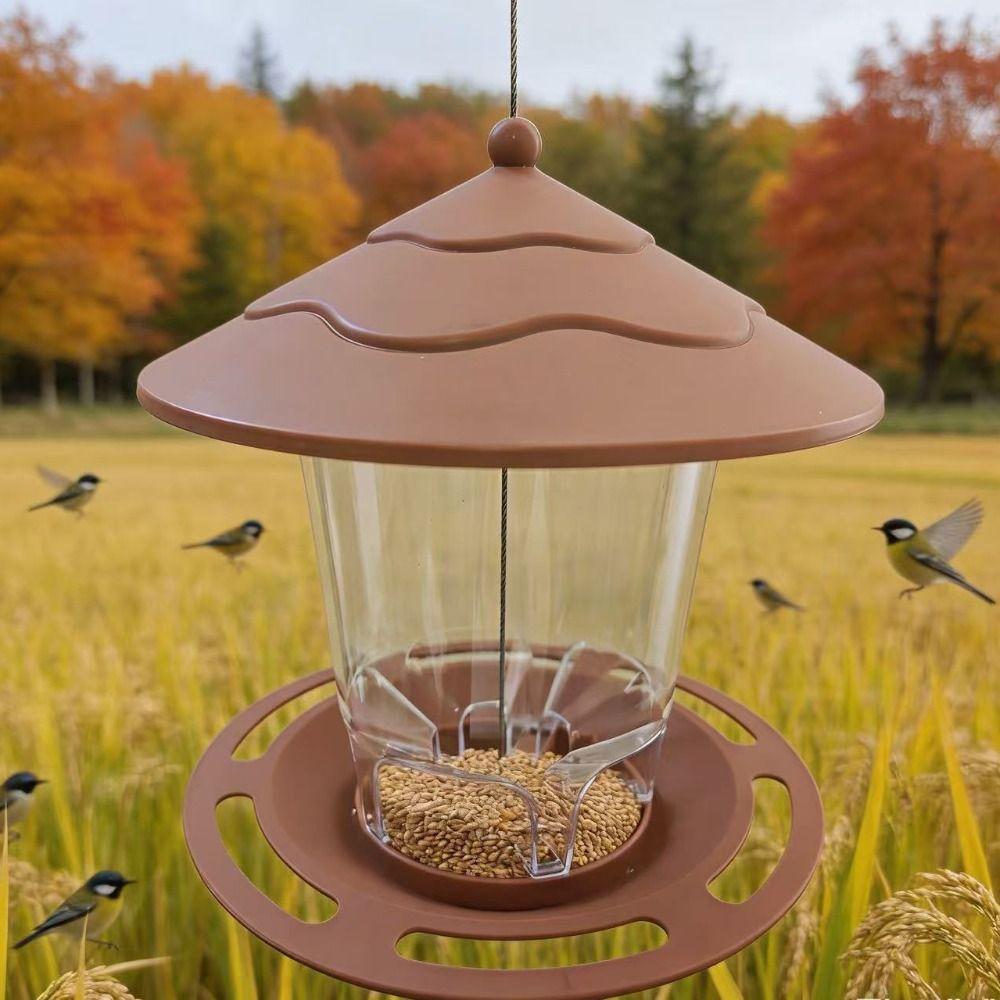 Gazebo Style Bird Feeding Station Large Capacity Hummingbird Feeder Bird Food Container  Outdoor