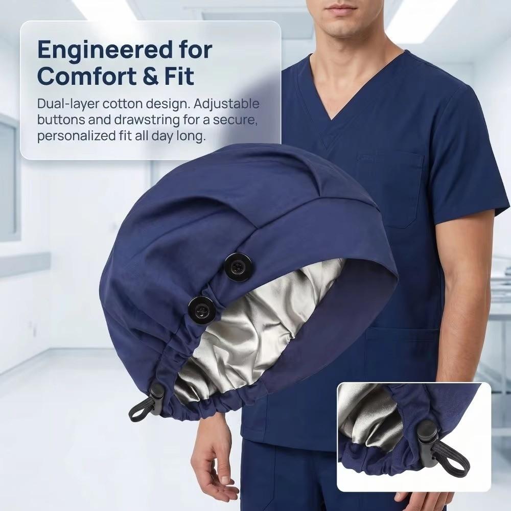 Cotton Operating Room Work Hat HeadCover Postpartum Head Cap Double Layer Turban Hat Men Women