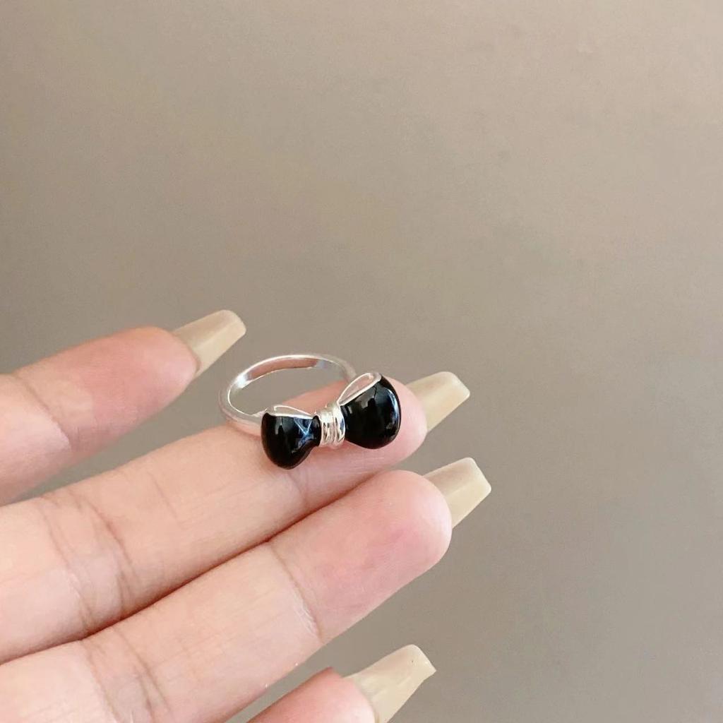 New Light Green Butterfly Sparkly Open Adjustable Ring All-match Ring Ring for Women Jewelry Resin Ring