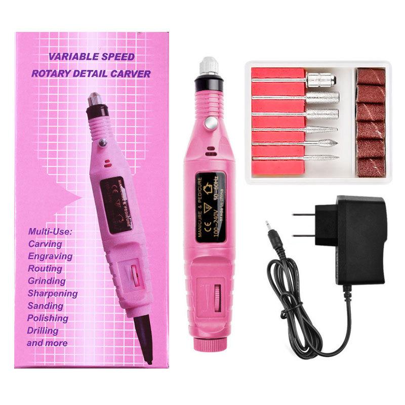 Strumenti per unghie Mini smerigliatrice elettrica Macchina portatile per unghie Pezzo per unghie Set smerigliatrice per unghie
