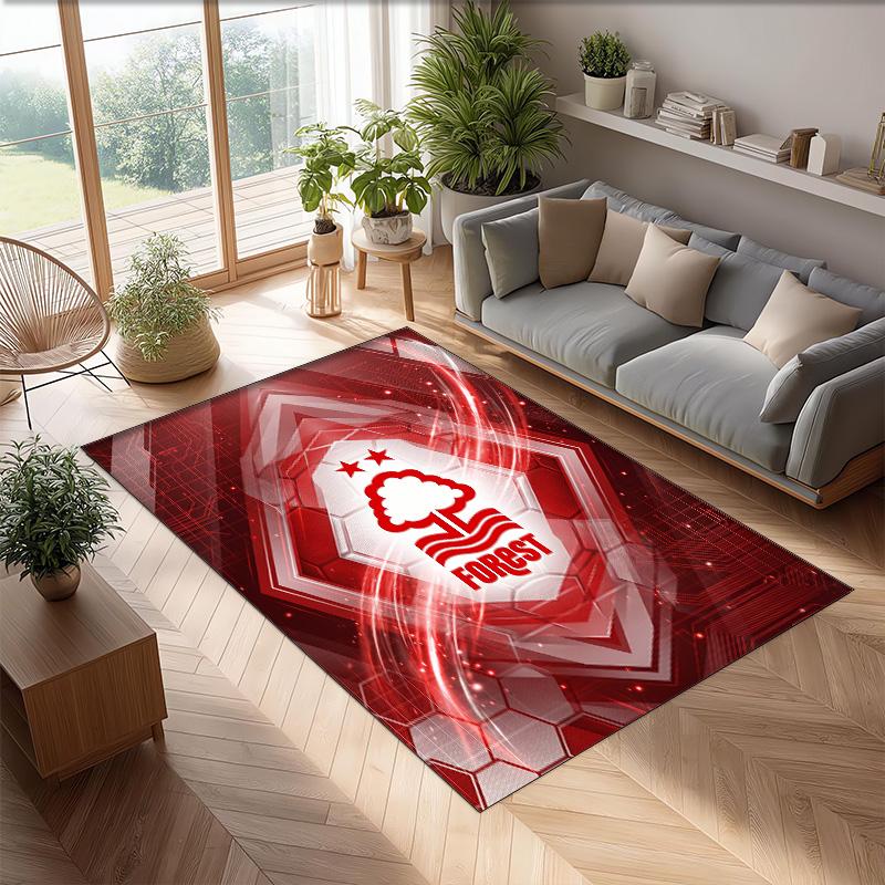 Tappeto in Velluto di Cristallo con Stampa Calcio Nottingham Forest, Comodo Assorbente d'Acqua Antiscivolo Tappeto per Pavimenti Interni