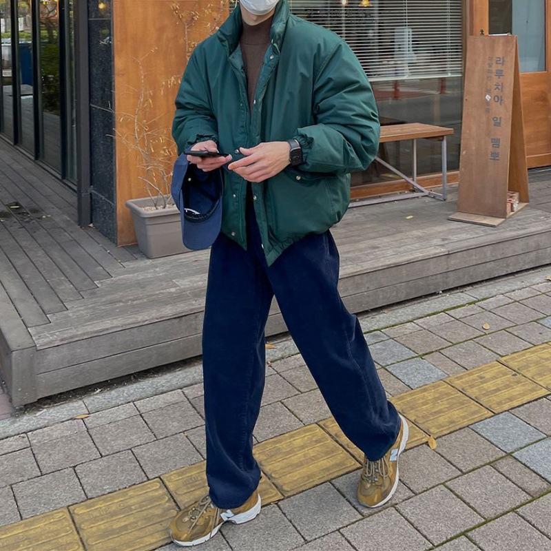 Stand Collar Cotton Coat Men's Winter Warm Loose Coat Korean Style Trendy Versatile Thickened Bread Coat