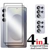 6in1 Slim Soft Fiber Lens Cap + 9H Tempered Glass Flim For Samsung S26 Ultra S26 S25 FE Edge S24 S23 S22 S21 Plus Protector Flim