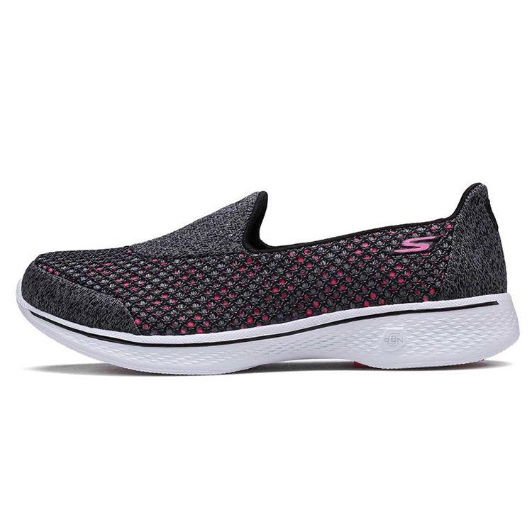 Skechers Go Walk 4 Низкие Повседневные Кроссовки Женские Черный Персиковый Красный 14145-BKHP 35.5